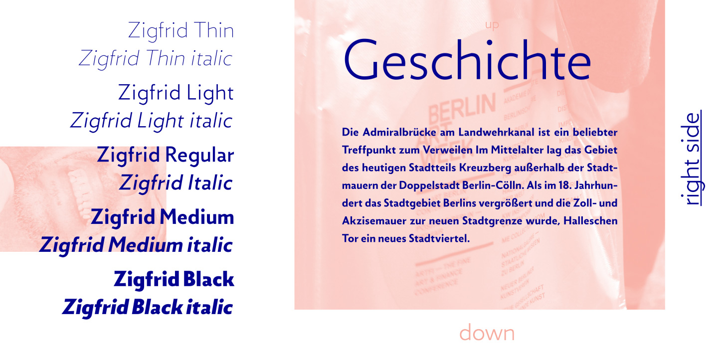 Zigfrid Medium italic Font preview